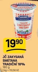 Smetana zakysaná Jihočeská Madeta 18%