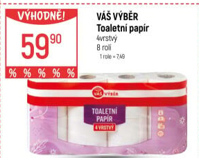 Toaletní papír 4vrstvý Váš Výběr