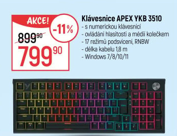 Herní klávesnice Yenkee YKB 3510 APEX