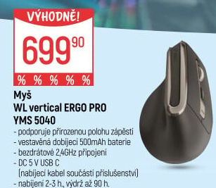 Myš vertikální Ergo Pro YMS 5040 Yenkee