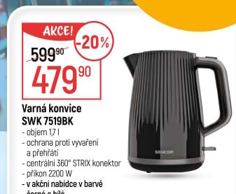Rychlovarná konvice Sencor SWK 7519BK