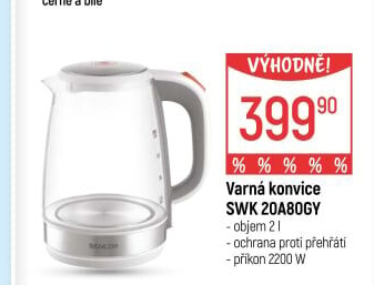 Varná konvice Sencor SWK 20A80GY