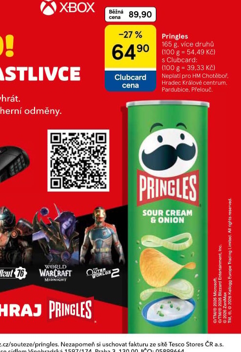 Chipsy Pringles - tubus