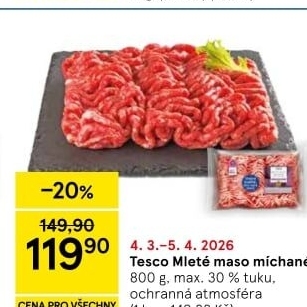 Mleté maso mix Tesco