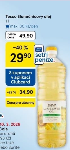 Slunečnicový olej Tesco