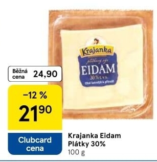 Sýr Eidam 30 % Krajanka