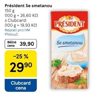 Tavené sýry Président