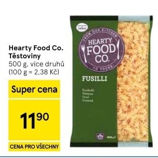 Těstoviny Hearty Food Co Tesco