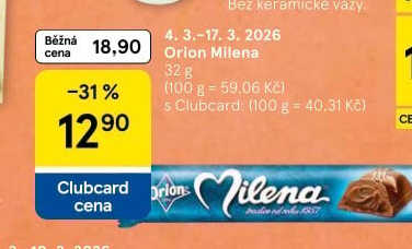 Tyčinka Milena Orion