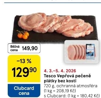 Vepřová pečeně bez kosti Tesco