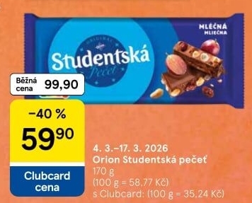 Čokoláda Studentská pečeť Orion