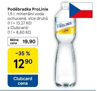 Ochucená voda Poděbradka Prolinie