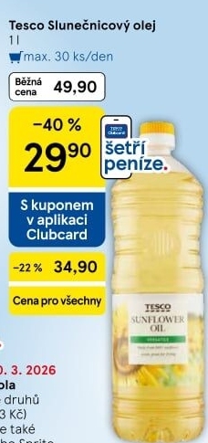Slunečnicový olej Tesco