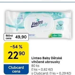 Vlhčené ubrousky dětské Linteo Baby