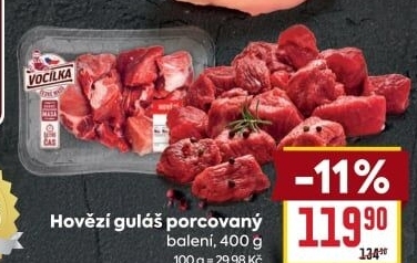 Hovězí maso na guláš Vocílka