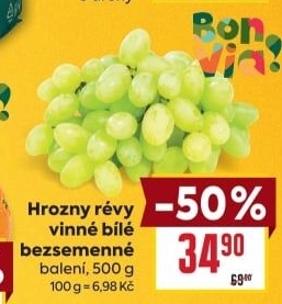Hrozny bílé bezsemenné Billa Bonvia