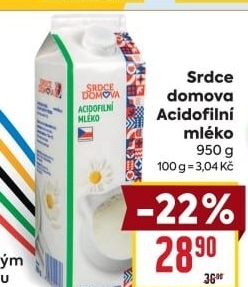 Mléko acidofilní Srdce Domova