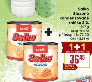 Mléko kondenzované Salko Tatra