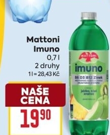 Ochucená voda Mattoni Imuno