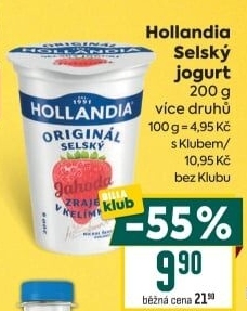 Ochucený jogurt selský Hollandia