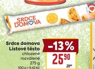 Těsto listové rozválené Srdce Domova