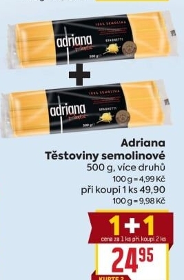 Těstoviny semolinové Adriana