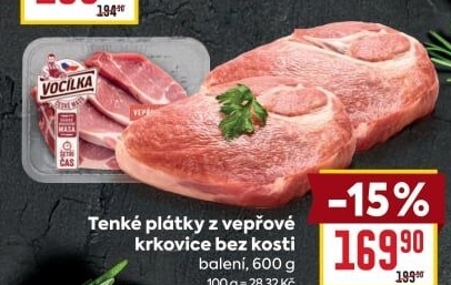 Vepřová krkovice bez kosti Vocílka