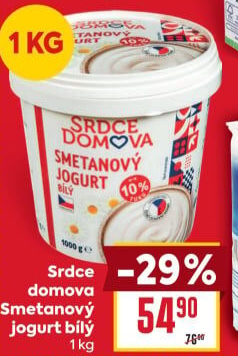 Bílý jogurt smetanový Srdce Domova