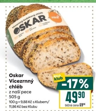 Chléb kváskový vícezrnný Oskar Minit
