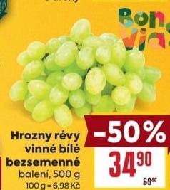 Hrozny bílé bezsemenné Billa Bonvia