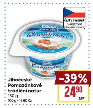 Tradiční pomazánkové Jihočeské Madeta