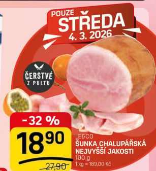 Chalupářská šunka nejvyšší jakosti Le&amp