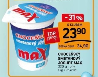 Jogurt smetanový max bílý Choceňský