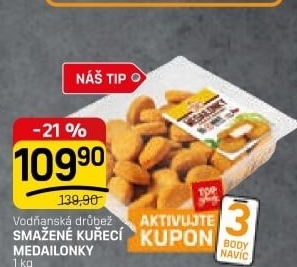 Kuřecí medailonky smaženéVodňanské kuře