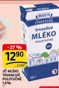 Mléko trvanlivé Jihočeské Madeta - 1,5% polotučné