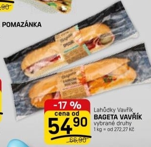 Obložená bageta Lahůdky Vavřík