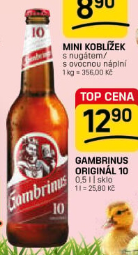 Pivo světlé výčepní Originál 10° Gambrinus