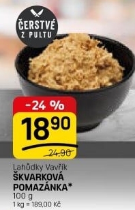 Škvarková pomazánka Lahůdky Vavřík