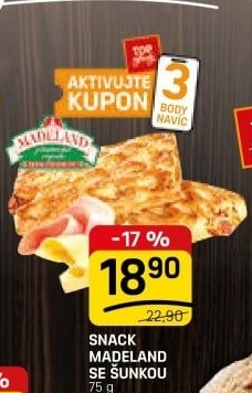 Snack Madeland se šunkou La Lorraine