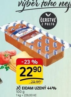 Sýr Eidam uzený 44% Jihočeský Madeta