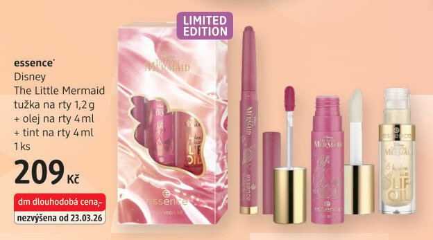 Balení tužka na rty + olej na rty + tint na rty The Little Mermaid Disney Essence