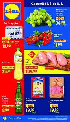 akční leták Lidl 9.3.2026-11.3.2026