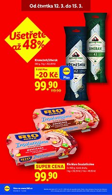 akční leták Lidl 12.3.2026-15.3.2026