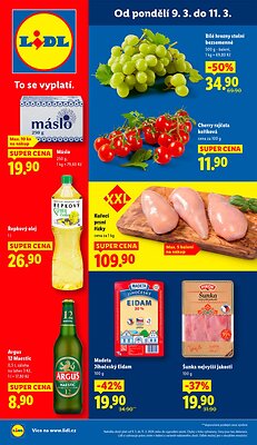 akční leták Lidl 9.3.2026-11.3.2026