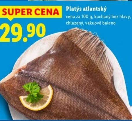 Platýs atlantský kuchaný