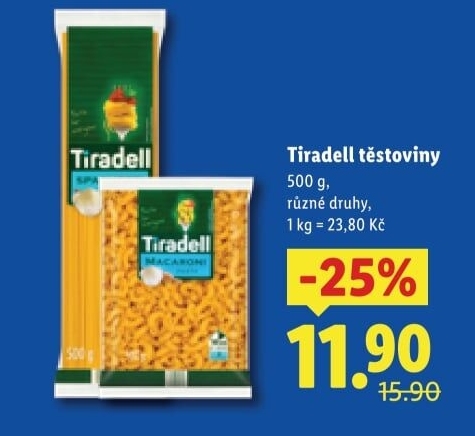 Těstoviny bezvaječné Tiradell
