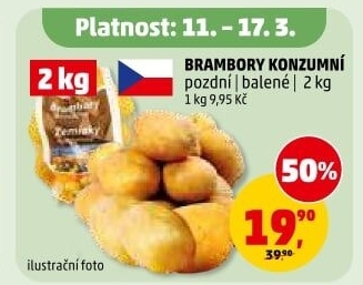 Brambory konzumní pozdní
