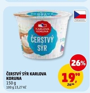 Čerstvý sýr Karlova Koruna