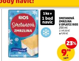 Smetanová zmrzlina v oplatce Rios