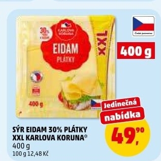 Sýr Eidam 30% Karlova Koruna